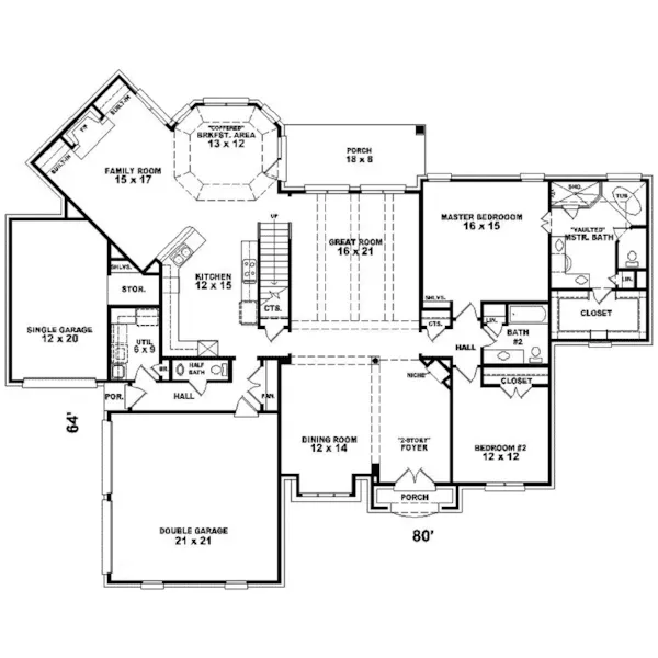 Country House Plan First Floor - Saltillo European Home 087D-1051 - Shop House Plans and More