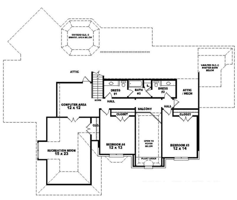 Luxury House Plan Second Floor - Saltillo European Home 087D-1051 - Shop House Plans and More