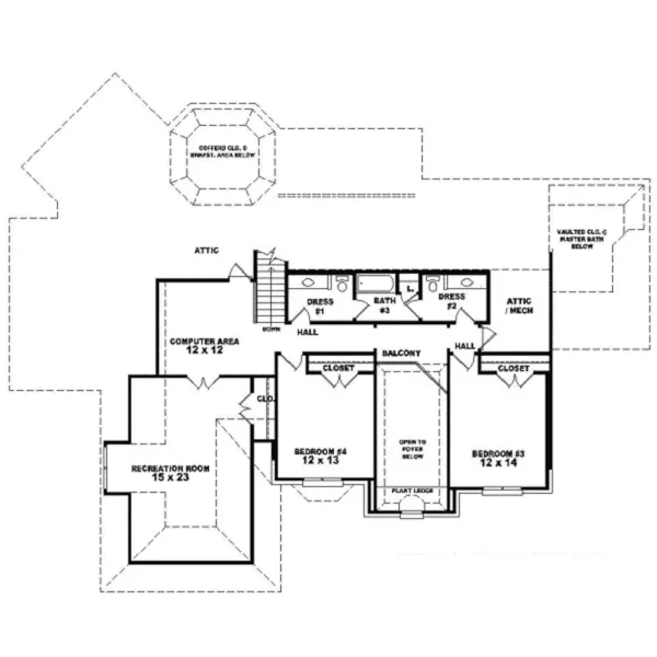 Country House Plan Second Floor - Saltillo European Home 087D-1051 - Shop House Plans and More