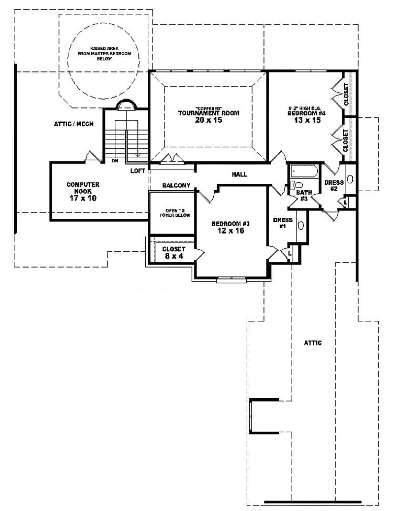 Southern House Plan Second Floor - Cavalier Cove European Home 087D-1052 - Search House Plans and More