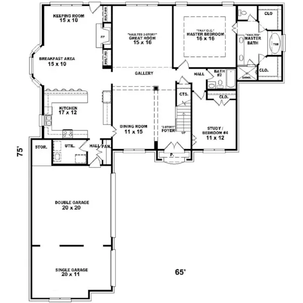 Traditional House Plan First Floor - Robin Crest European Home 087D-1055 - Shop House Plans and More