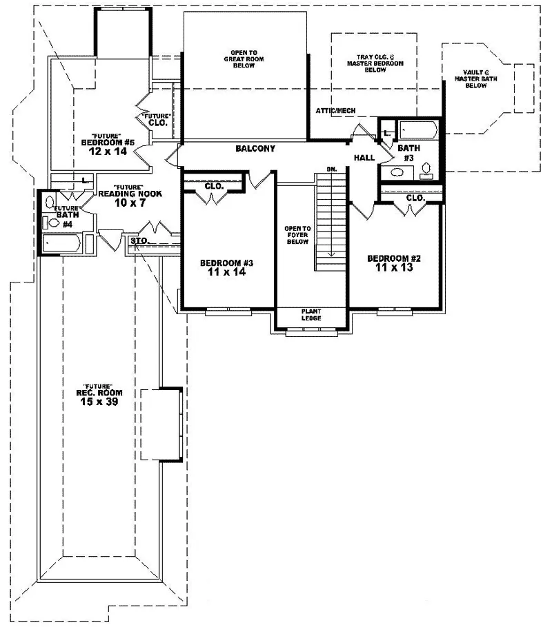 Traditional House Plan Second Floor - Robin Crest European Home 087D-1055 - Shop House Plans and More