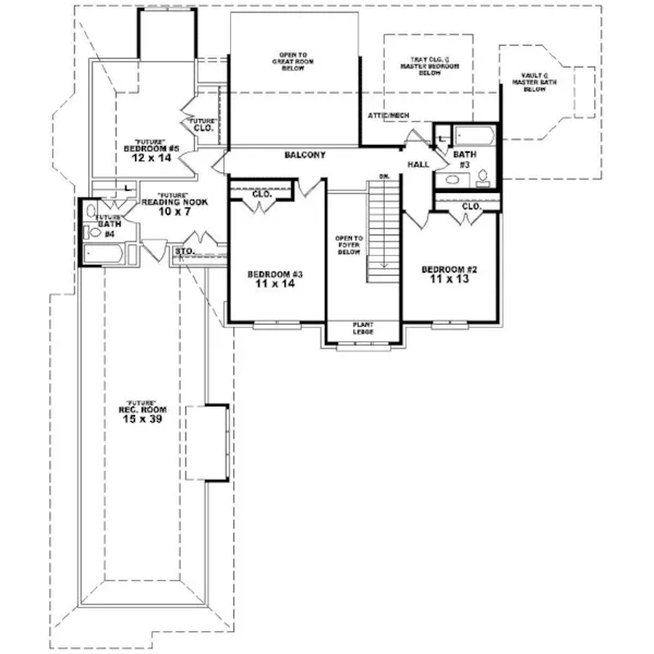 Traditional House Plan Second Floor - Robin Crest European Home 087D-1055 - Shop House Plans and More