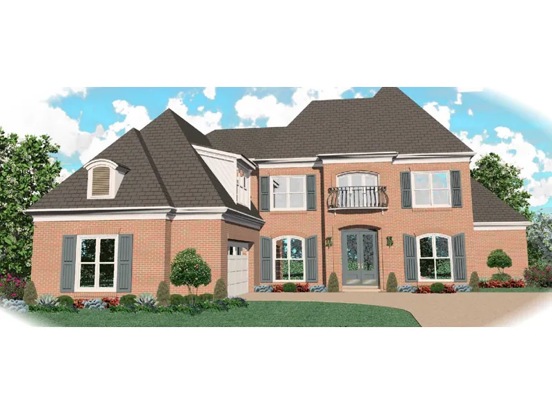 Traditional House Plan Front of Home - Robin Crest European Home 087D-1055 - Shop House Plans and More