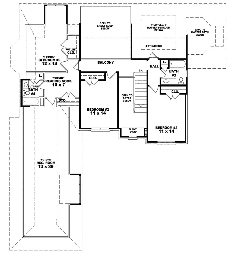 Traditional House Plan Second Floor - Hollyridge Traditional Home 087D-1061 - Search House Plans and More