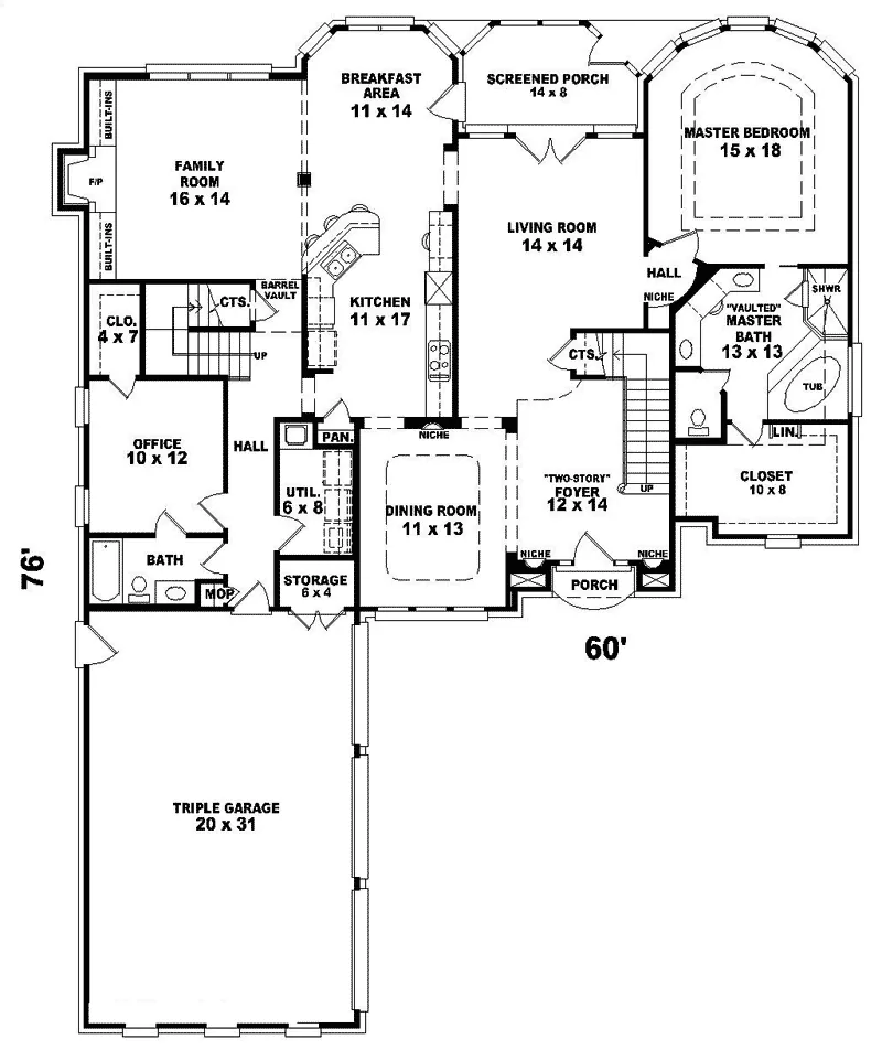 Traditional House Plan First Floor - Cavalier European Luxury Home 087D-1062 - Search House Plans and More