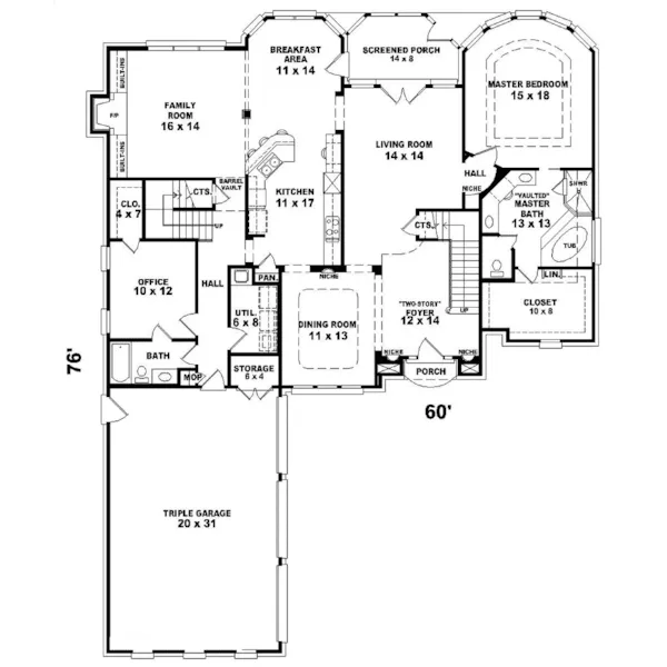 European House Plan First Floor - Cavalier European Luxury Home 087D-1062 - Search House Plans and More