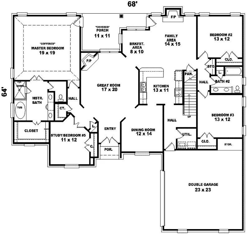 European House Plan First Floor - Goodfellow Traditional Home 087D-1065 - Search House Plans and More