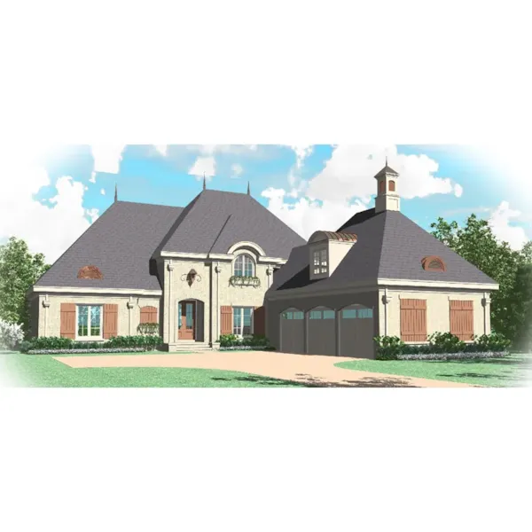 Luxury House Plan Front of Home - Goldenrod European Home 087D-1066 - Search House Plans and More