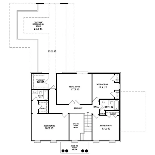 Colonial House Plan Second Floor - Glencroft Colonial Home 087D-1069 - Search House Plans and More