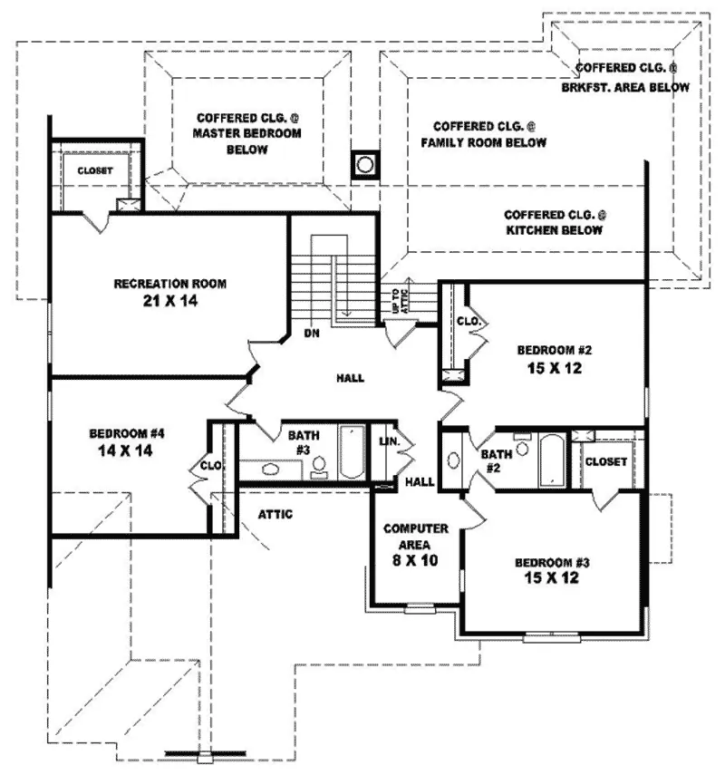 Southern House Plan Second Floor - Fellows Traditional Home 087D-1071 - Search House Plans and More