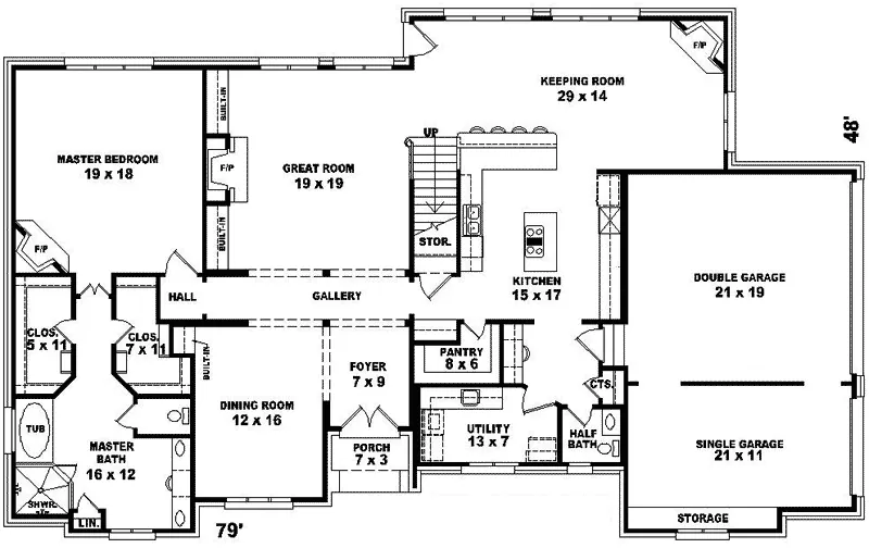 Southern House Plan First Floor - Dennison Place Luxury Home 087D-1072 - Search House Plans and More