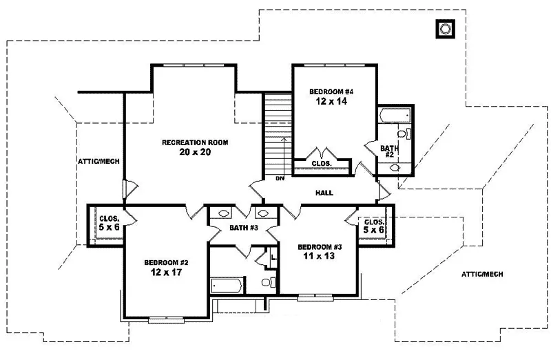 Southern House Plan Second Floor - Dennison Place Luxury Home 087D-1072 - Search House Plans and More