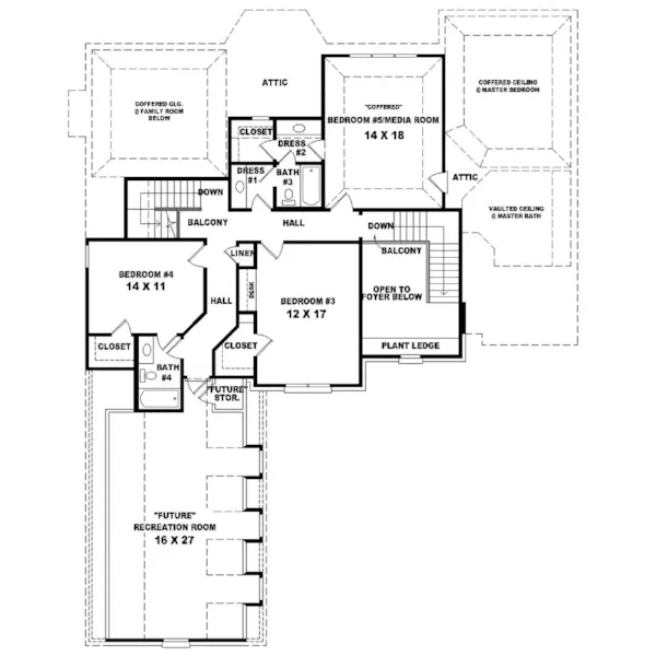 Traditional House Plan Second Floor - Caulks Creek Luxury Home 087D-1074 - Search House Plans and More