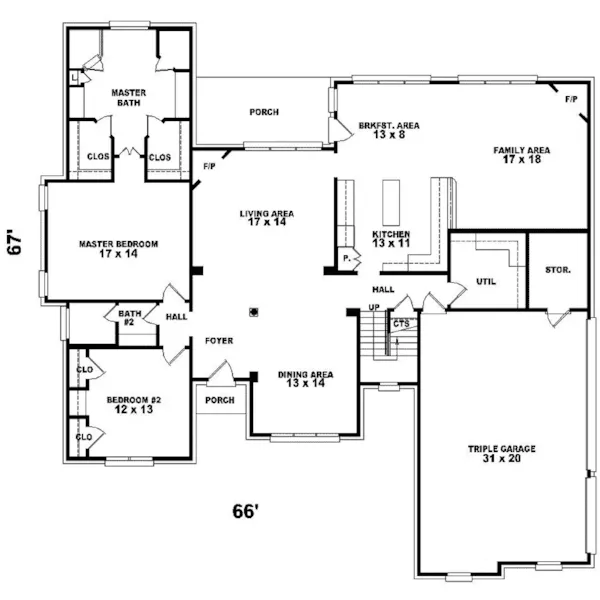 Colonial House Plan First Floor - Greenmore European Home 087D-1076 - Search House Plans and More