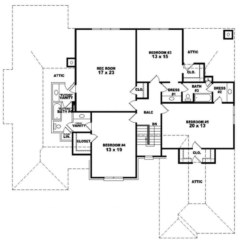 Colonial House Plan Second Floor - Greenmore European Home 087D-1076 - Search House Plans and More