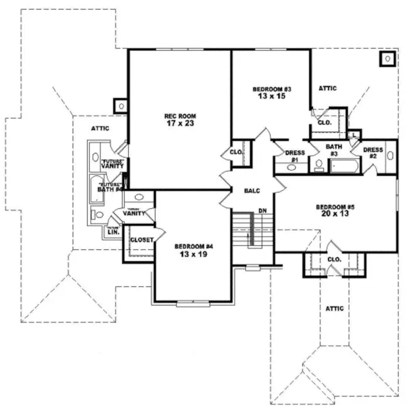 Colonial House Plan Second Floor - Greenmore European Home 087D-1076 - Search House Plans and More