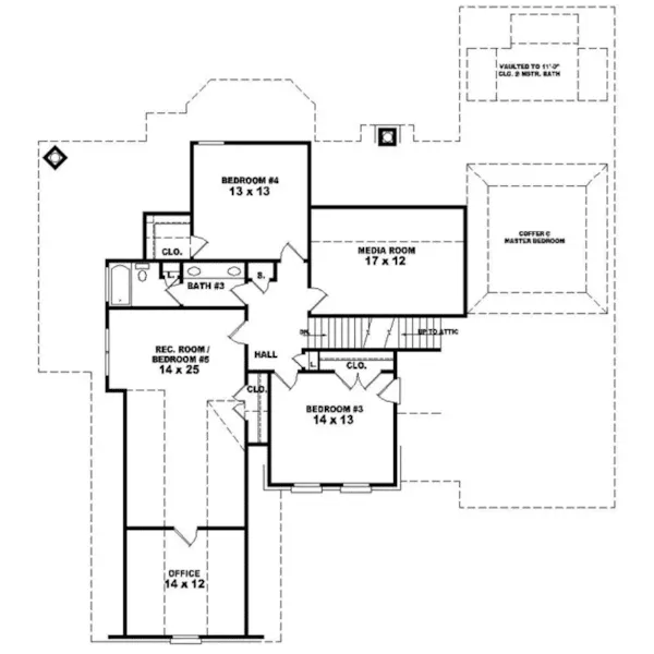 Country House Plan Second Floor - Monsour Traditional Brick Home 087D-1080 - Shop House Plans and More