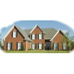 Country House Plan Front of Home - Monsour Traditional Brick Home 087D-1080 - Shop House Plans and More