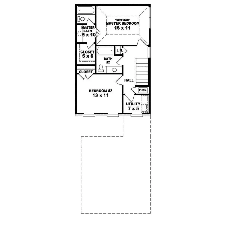 Country House Plan Second Floor - Faredale Narrow Lot Home 087D-1201 - Search House Plans and More