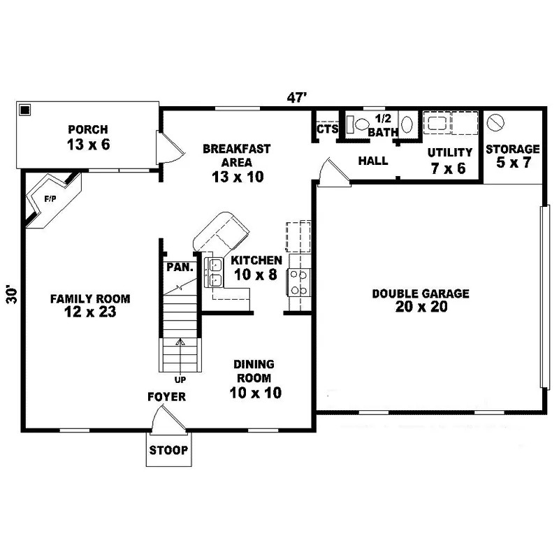 Georgian House Plan First Floor - Hopewell Traditional Home 087D-1204 - Search House Plans and More