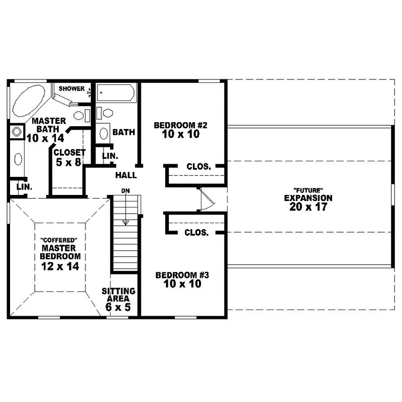 Southern House Plan Second Floor - Hopewell Traditional Home 087D-1204 - Search House Plans and More
