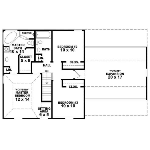 Greek Revival House Plan Second Floor - Hopewell Traditional Home 087D-1204 - Search House Plans and More