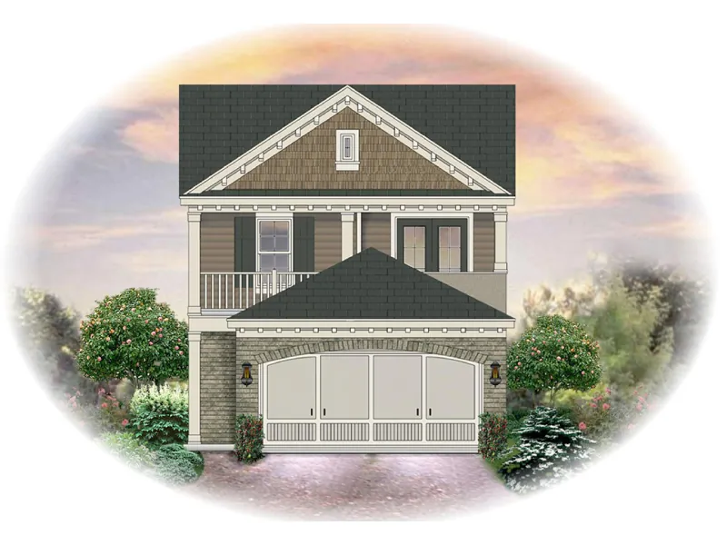Traditional House Plan Front of Home - Monfort Park Narrow Lot Home 087D-1206 - Shop House Plans and More