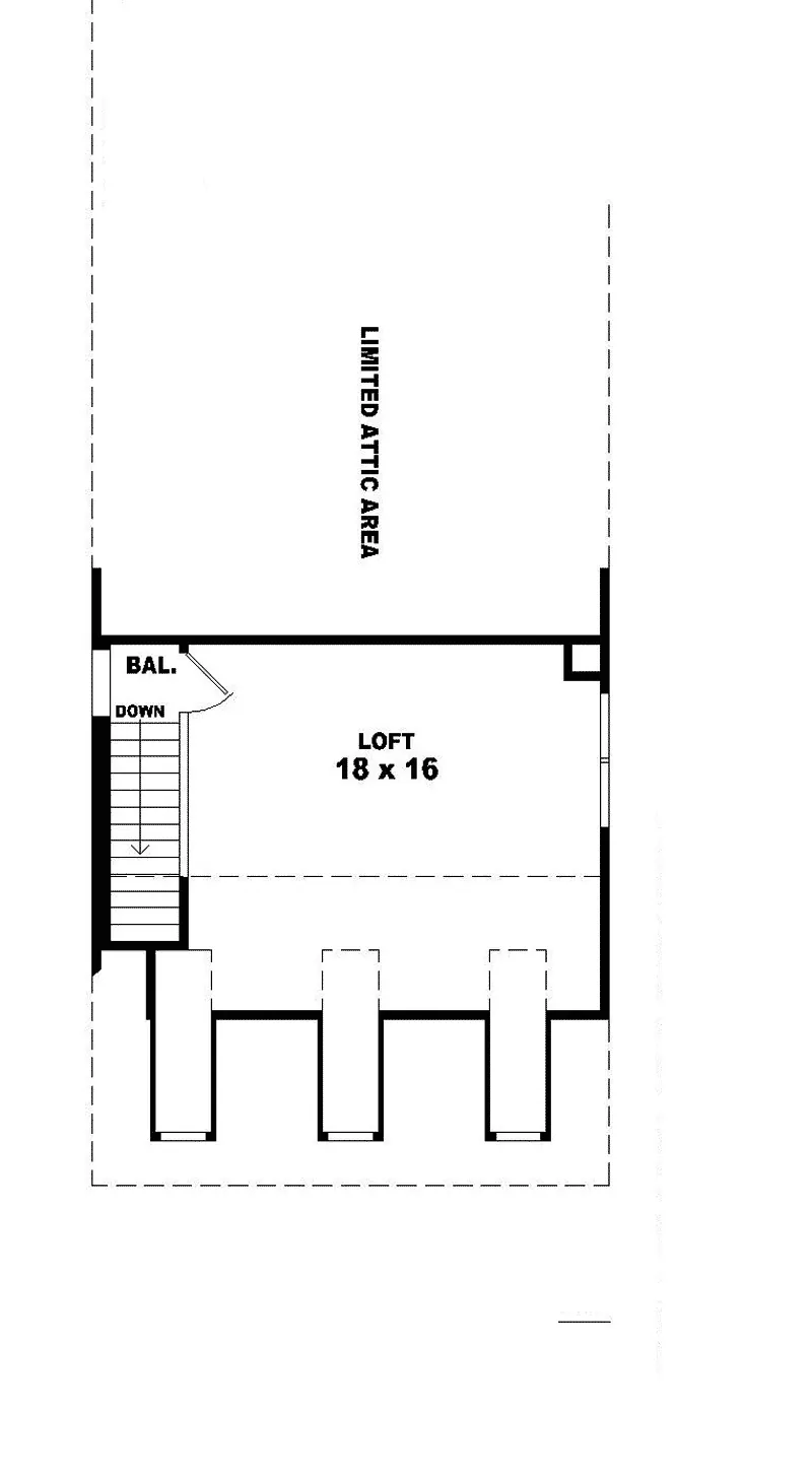 Colonial House Plan Third Floor - Flavia Narrow Lot Home 087D-1208 - Search House Plans and More