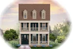Traditional House Plan Front of Home - Flavia Narrow Lot Home 087D-1208 - Search House Plans and More