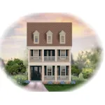 Traditional House Plan Front of Home - Flavia Narrow Lot Home 087D-1208 - Search House Plans and More