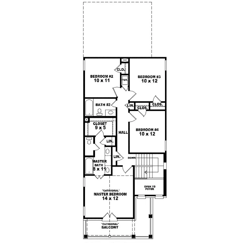 Southern House Plan Second Floor - Karenway Colonial Style Home 087D-1209 - Search House Plans and More