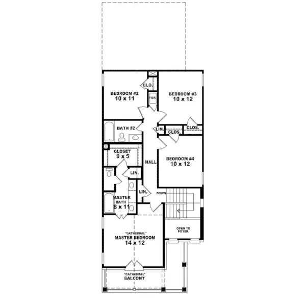 Country House Plan Second Floor - Karenway Colonial Style Home 087D-1209 - Search House Plans and More