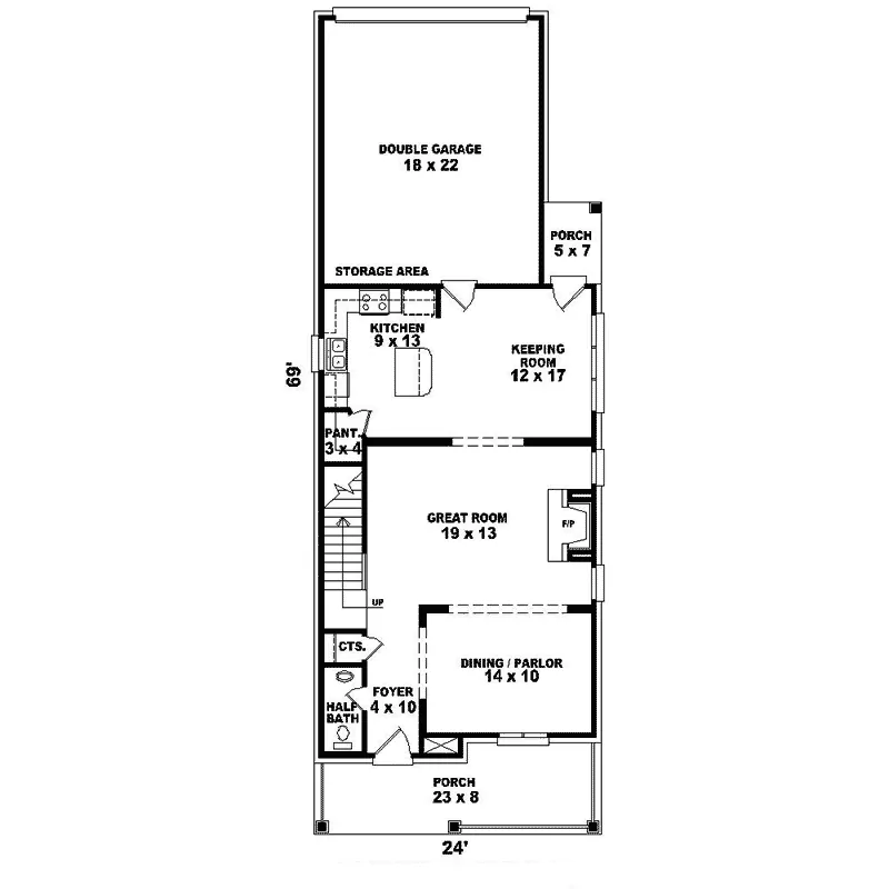 Colonial House Plan First Floor - Cypress Point Country Home 087D-1210 - Search House Plans and More