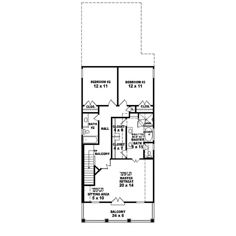 Country House Plan Second Floor - Lucky Spring Southern Home 087D-1211 - Shop House Plans and More