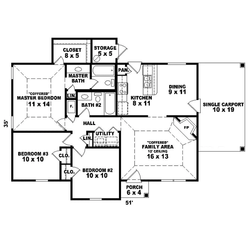 Southern House Plan First Floor - Quentin Country Home 087D-1213 - Shop House Plans and More