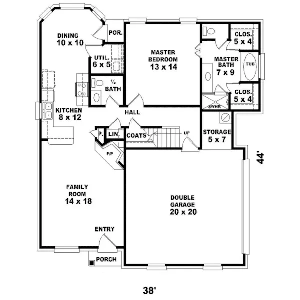 Traditional House Plan First Floor - Harcourt Traditional Home 087D-1214 - Search House Plans and More