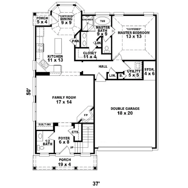 Southern House Plan First Floor - Arber Place Country Home 087D-1216 - Search House Plans and More