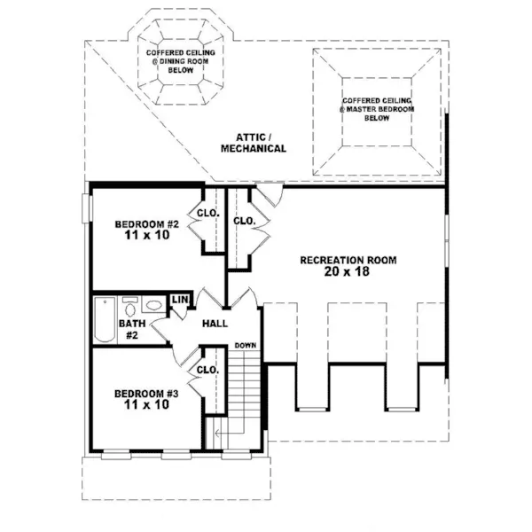 Traditional House Plan Second Floor - Morrigan Lane Traditional Home 087D-1217 - Shop House Plans and More