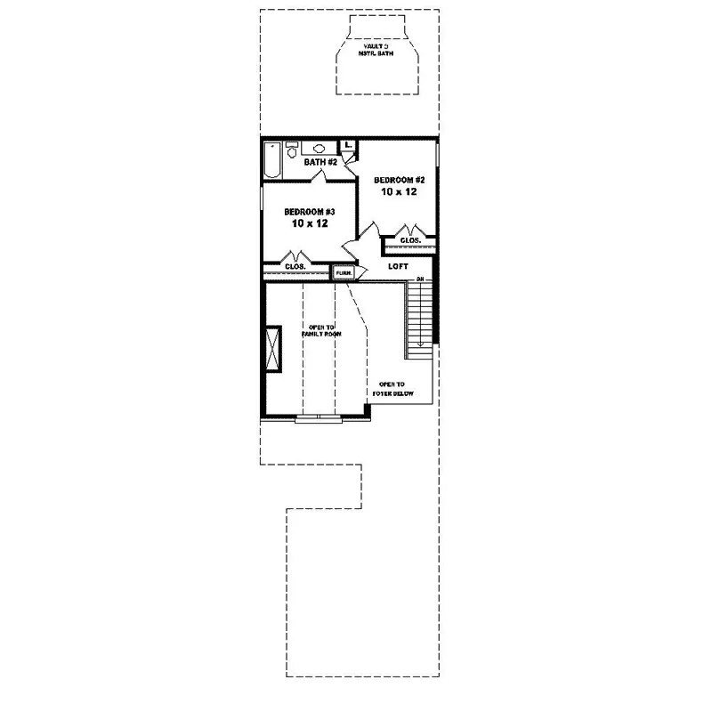 Shingle House Plan Second Floor - Hartmann Hollow Narrow Lot Home 087D-1219 - Search House Plans and More