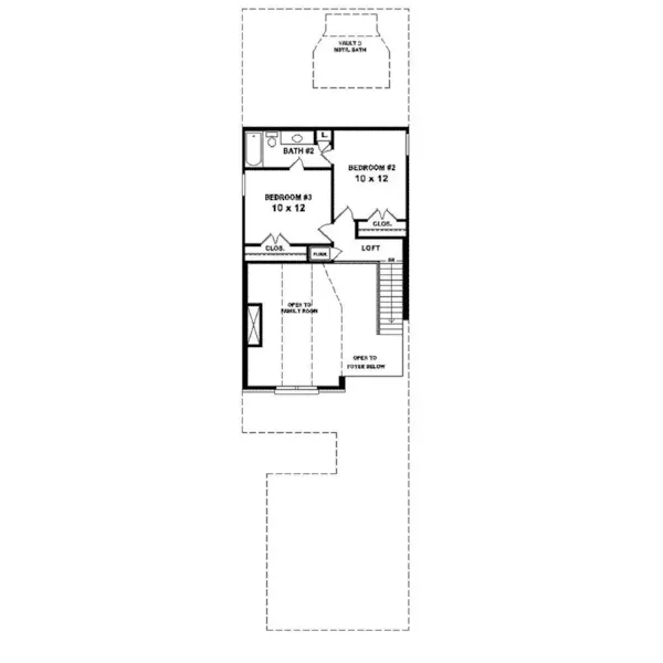 Shingle House Plan Second Floor - Hartmann Hollow Narrow Lot Home 087D-1219 - Search House Plans and More