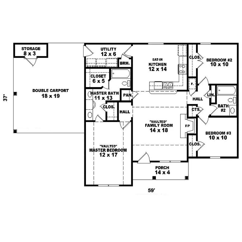 Country House Plan First Floor - Bucks Ridge Country Ranch Home 087D-1225 - Search House Plans and More