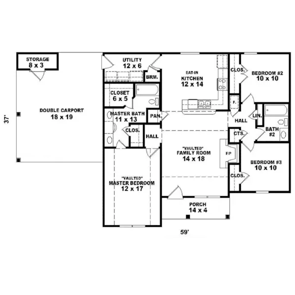 Victorian House Plan First Floor - Bucks Ridge Country Ranch Home 087D-1225 - Search House Plans and More