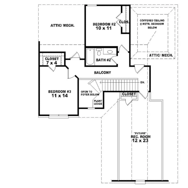 Country House Plan Second Floor - Colchester Narrow Lot Home 087D-1227 - Search House Plans and More