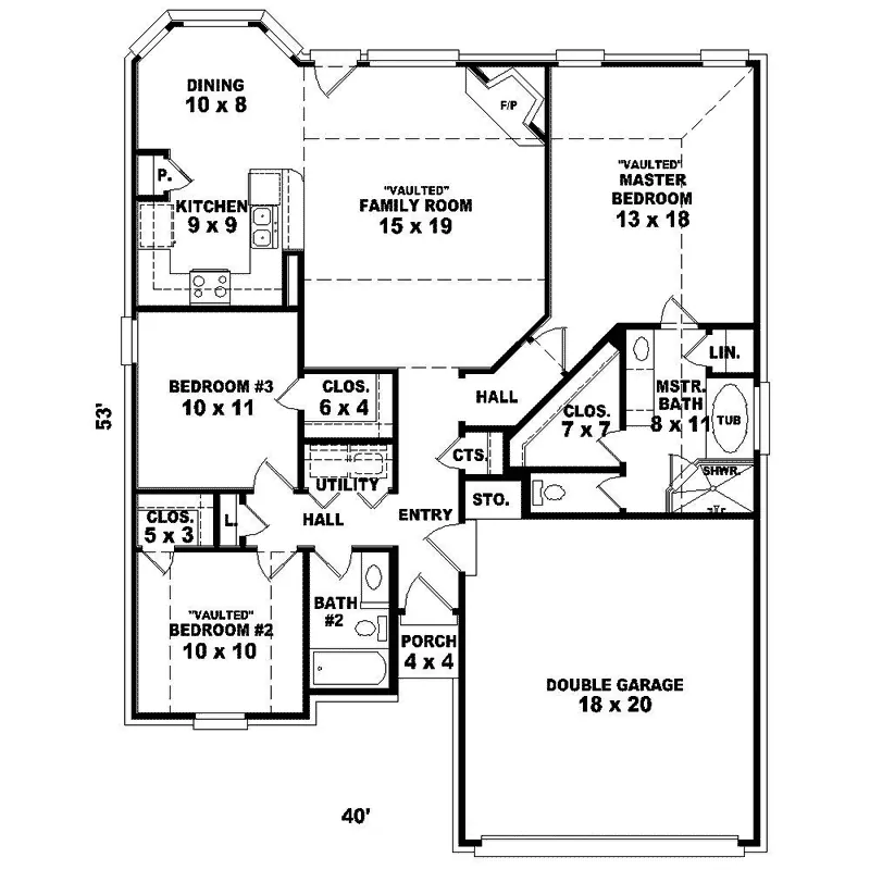 Ranch House Plan First Floor - Hawkins Spring Traditional Home 087D-1242 - Search House Plans and More