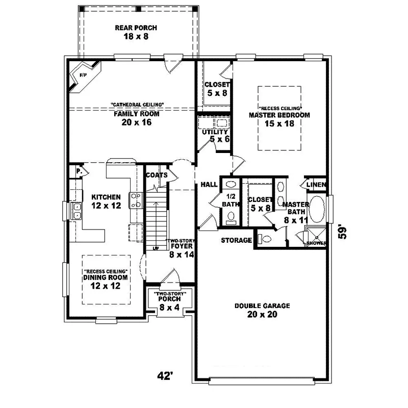 Traditional House Plan First Floor - Yvette Southern Style Home 087D-1248 - Shop House Plans and More