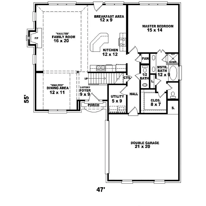 Traditional House Plan First Floor - Elk Peak European Home 087D-1259 - Search House Plans and More