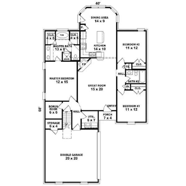 Country House Plan First Floor - Haven Wood Narrow Lot Home 087D-1266 - Search House Plans and More