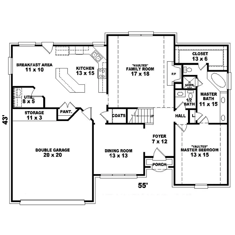 Southern House Plan First Floor - Shelby Lake European Home 087D-1275 - Shop House Plans and More