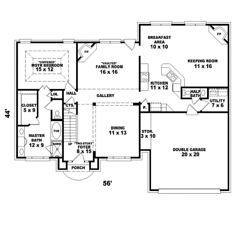 Traditional House Plan First Floor - Wexford Terrace Georgian Home 087D-1283 - Shop House Plans and More